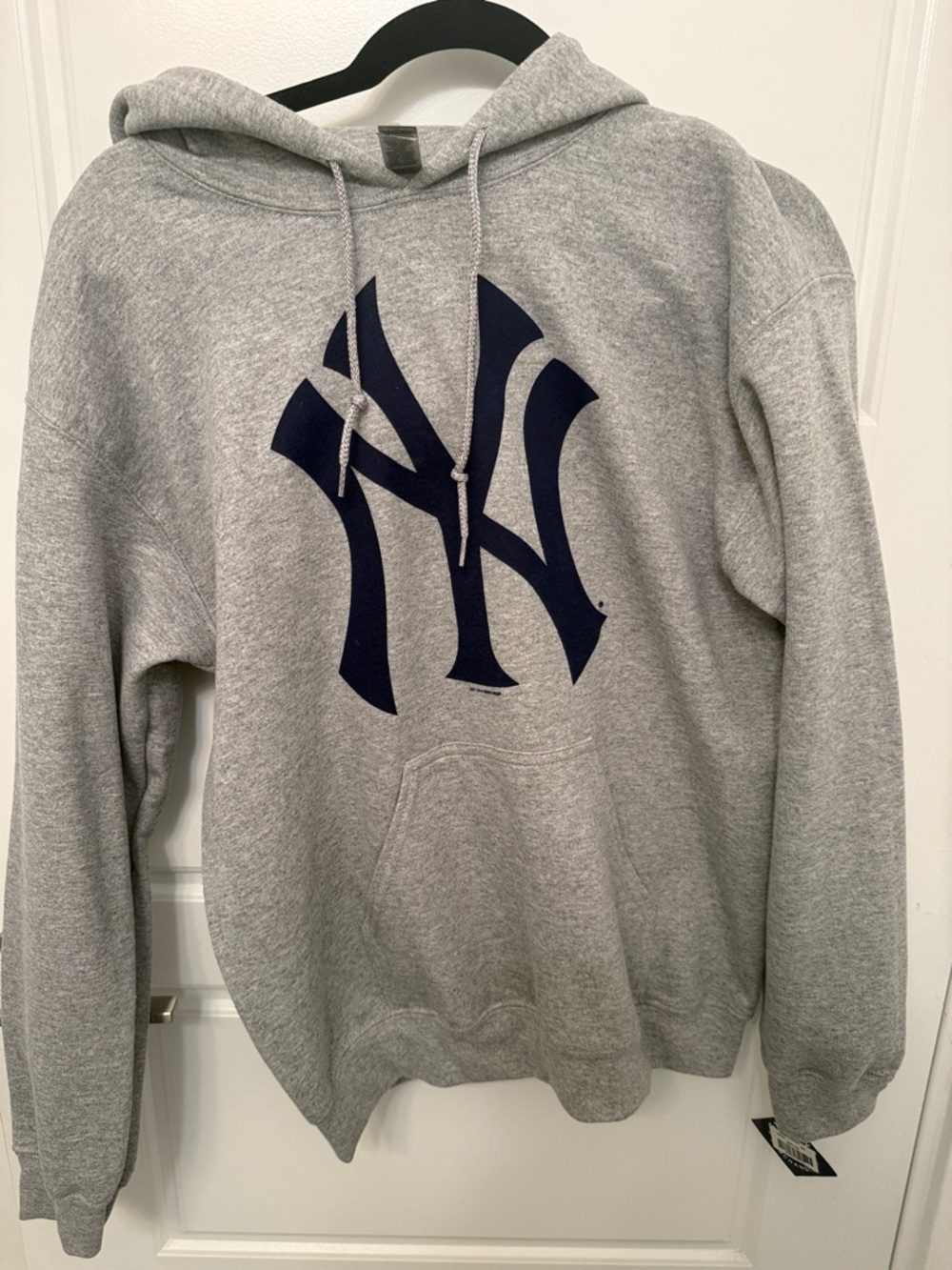 NY Yankees Gray Hoodie with Navy Logo, NWT
